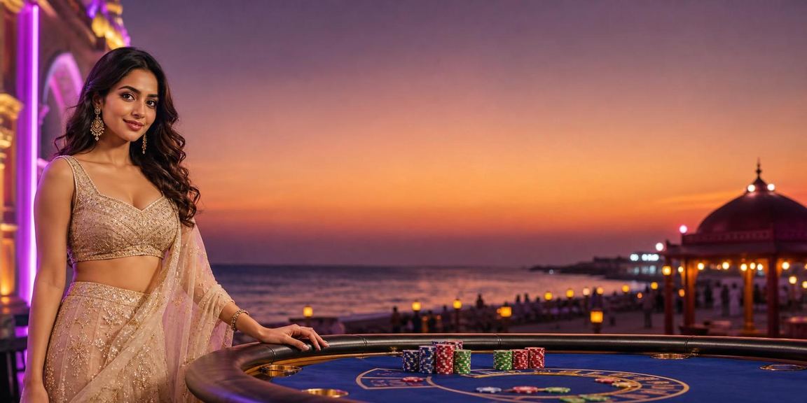 Chennai Marina beach with tech and betting concept