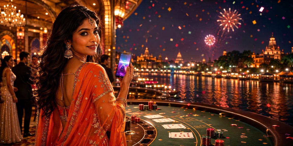 Evening casino market scene in India