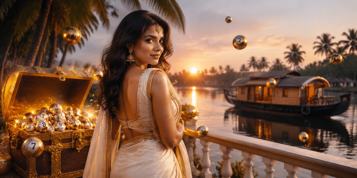 Kerala backwaters with traditional lottery concept